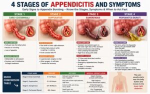 4 Stages of Appendicitis and Symptoms